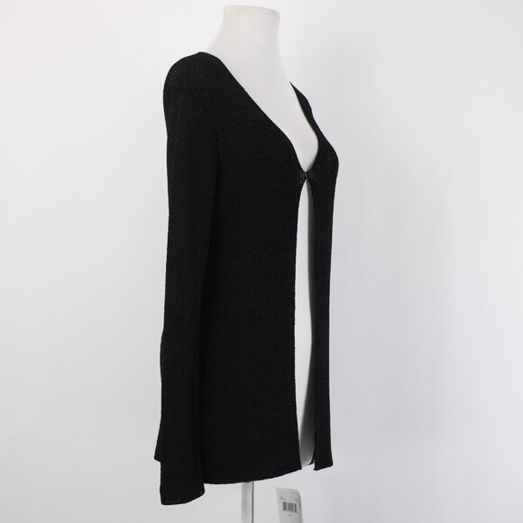 Dana Buchman Cardigan $248 Sz S Black Open Knit Rayon Nylon Cardigan - Picture 6 of 12
